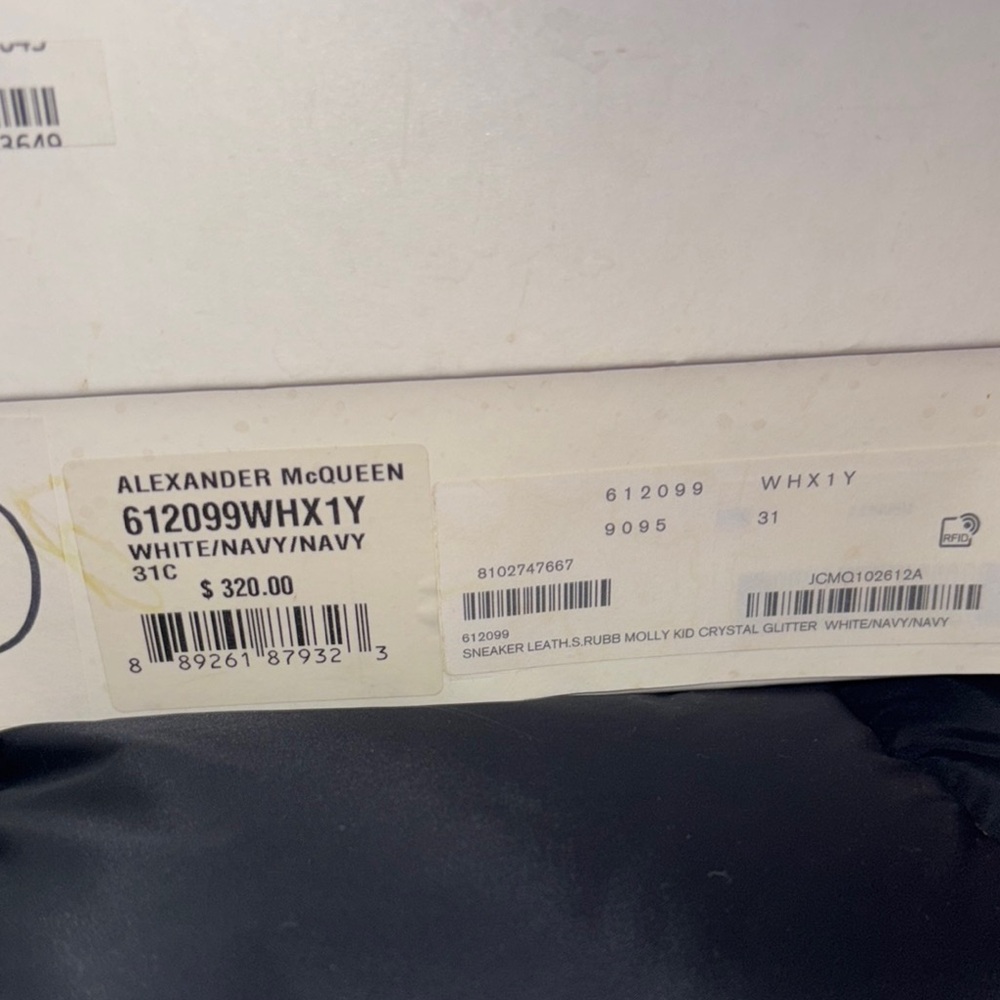 Alexander McQueen White and Navy Sneakers